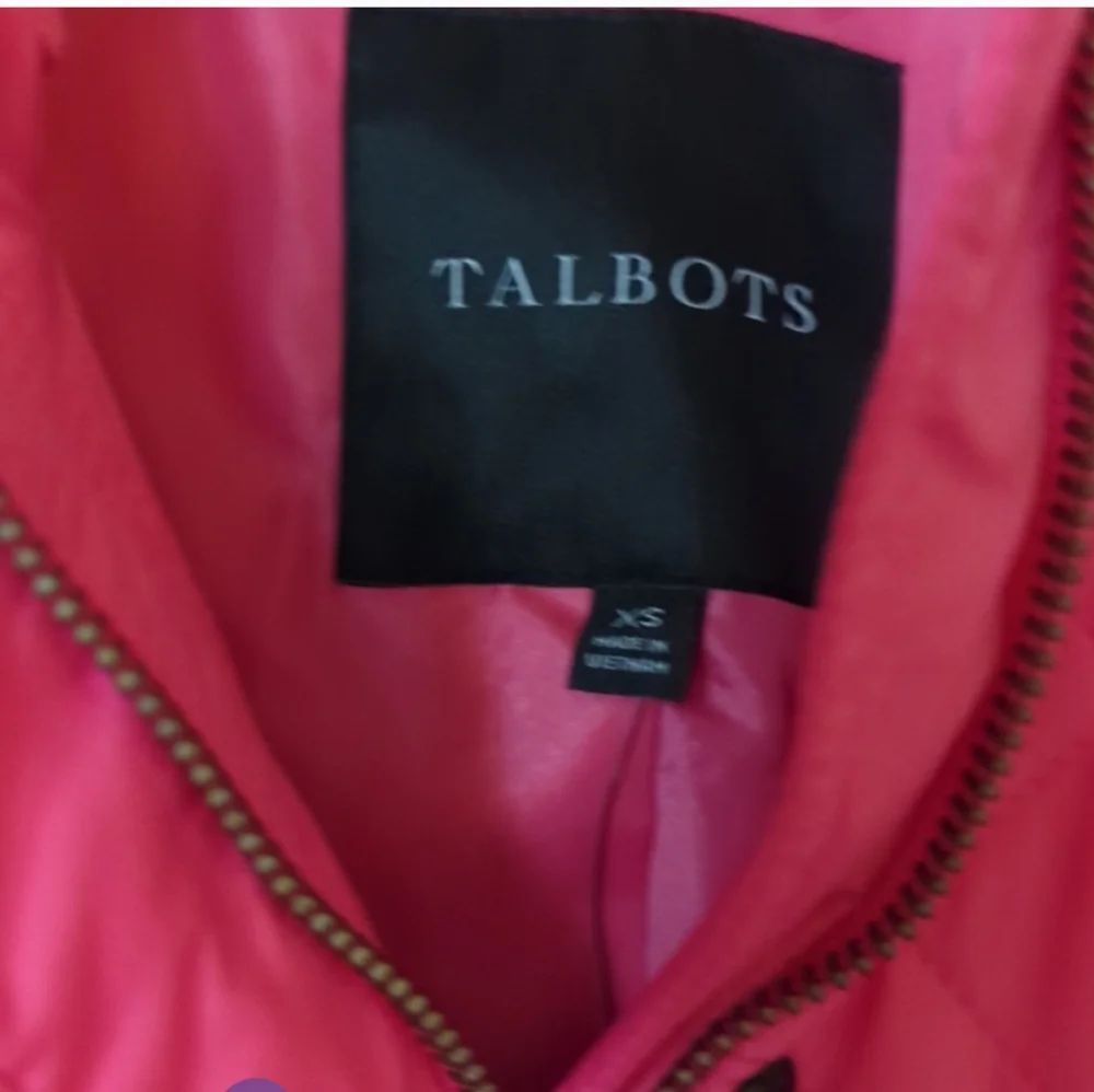 Talbots Vibrant Pink Snap Front  Quilted Jacket
